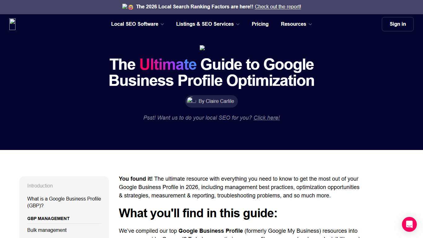 The Ultimate Guide to Google Business Profile Optimization (2026) – How to Optimize Your GBP Whitespark